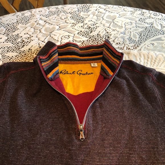 Robert Graham sweater shirt 1/4 zipper collar medium - Picture 2 of 7